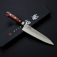 NAKAMURA STAINLESS KAISHIN HAMMERED DAMASCUS GYUTO 180MM MAGNOLIA HANDLE
