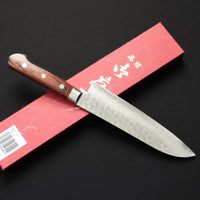 JIKKO VG10 17 LAYER DAMASCUS SANTOKU 180MM MAHOGANY WOOD HANDLE