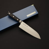 SUGIMOTO CHROMIUM MOLYBDENUM SANTOKU 170MM BLACK WESTERN HANDLE