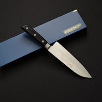 SUGIMOTO CHROMIUM MOLYBDENUM SANTOKU 170MM BLACK WESTERN HANDLE