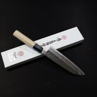 KIKUICHI AUS10 MIRROR TSUCHIMI SANTOKU 165MM MAGNOLIA HANDLE