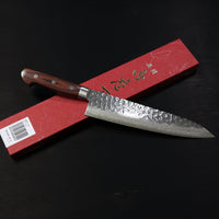 JIKKO VG10 17 LAYER DAMASCUS GYUTO 210MM MAHOGANY WOOD HANDLE