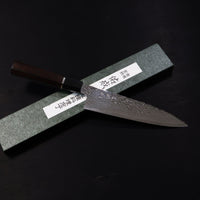 SUKENARI R2/SG2 MIRROR DAMASCUS GYUTO 210MM SILVER INLAY EBONY HANDLE