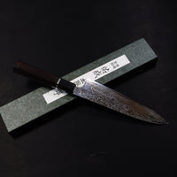 SUKENARI R2/SG2 MIRROR DAMASCUS GYUTO 210MM SILVER INLAY EBONY HANDLE