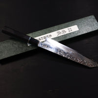 SUKENARI R2/SG2 MIRROR DAMASCUS KIRITSUKE GYUTO 240MM SILVER INLAY EBONY HANDLE